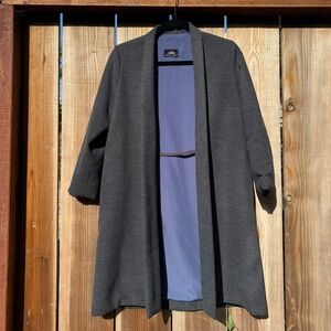 Kaarem - Changes Shawl Collar Long Sleeve Jacket in Dark Grey - size S